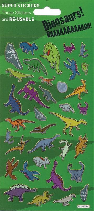 Dinosaurukset 34 kpl kimaltelevia tarroja tarra dino