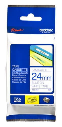 Brother TZe tape 24mmx8m blue/white