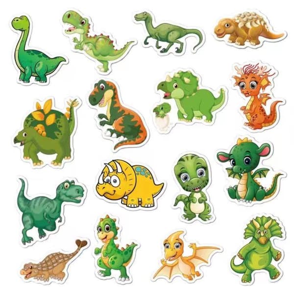50 klistermærker klistermærker - Dyremotiv - Tegneserie - Dinosaur