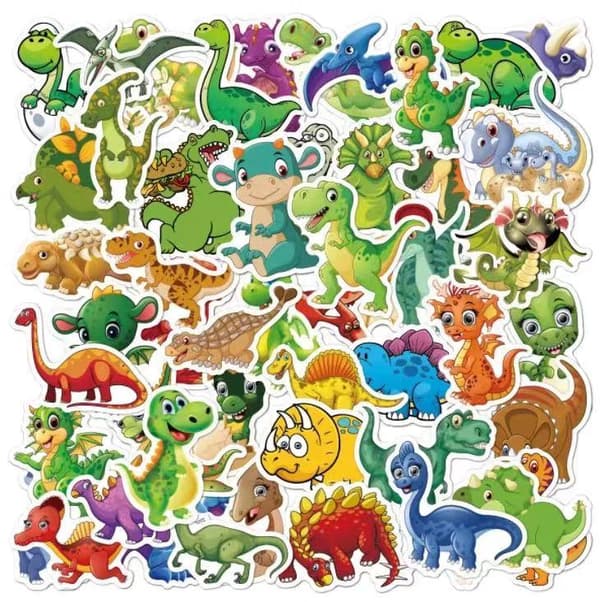 50 klistermærker klistermærker - Dyremotiv - Tegneserie - Dinosaur