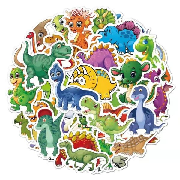 50st stickers klistermärken - Djur motiv - Cartoon - Dinosaurie