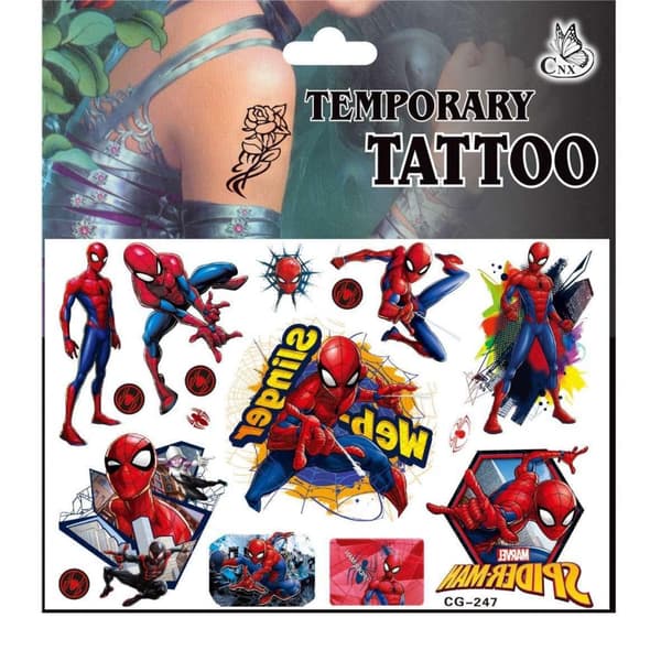 Spiderman tatueringar - 4 ark - Barn tatueringar - Avengers