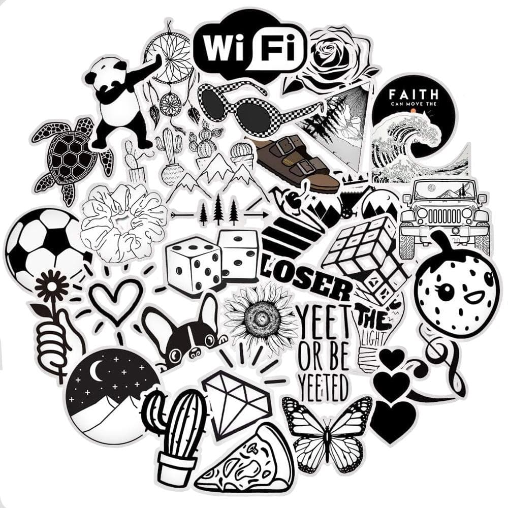 50x Klistermärken och Dekaler - VSCO Black and White