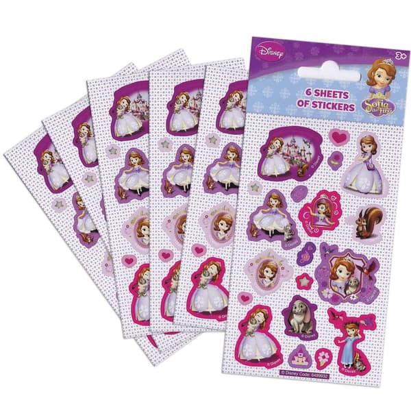Sofia the first 6 små ark med klistremerker klistremerke