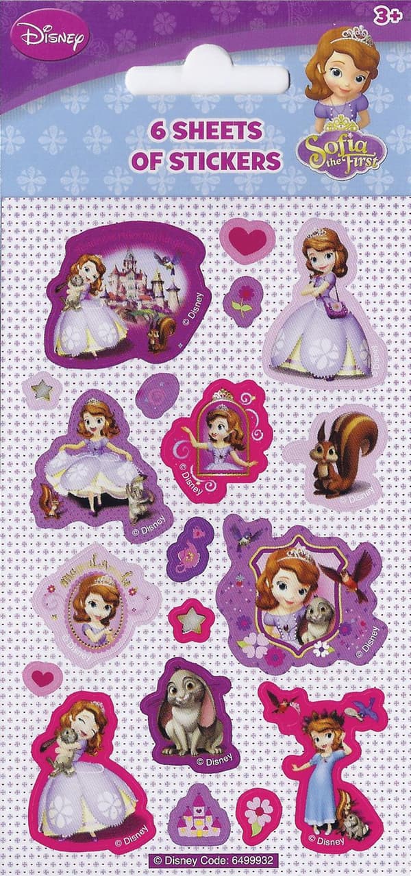 Sofia the first 6 små ark klistermärken klistermärke