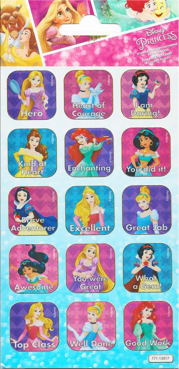 Disney princess 15 kpl kimaltelevia tarroja tarra