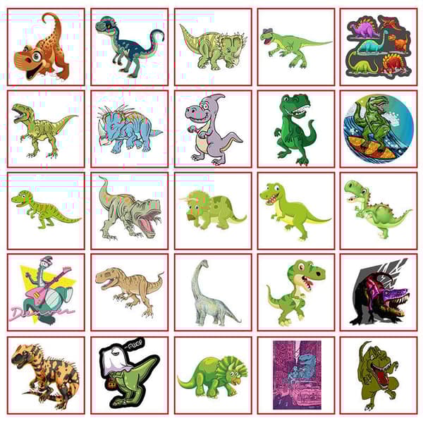 50 klistermærker klistermærker - Dyremotiv - Tegneserie - Dinosaur