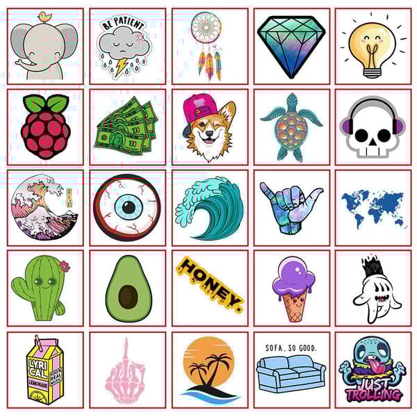 50 klistermærker klistermærker - Dyremotiver - Tegneserie - Decals