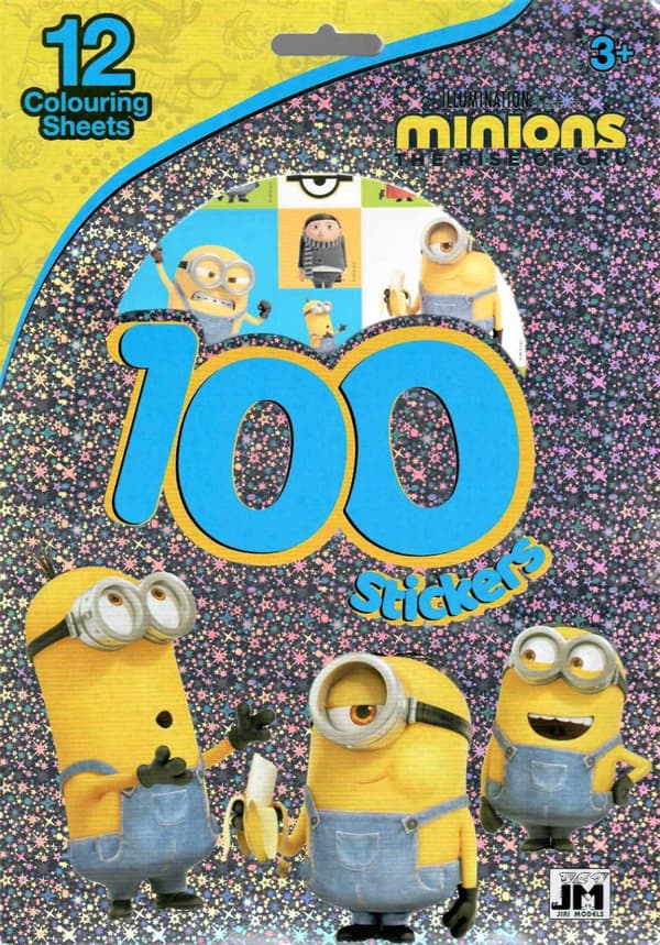 Minions The Rise Of Gru Sticker Set Klistermärken + Colouring Sheets