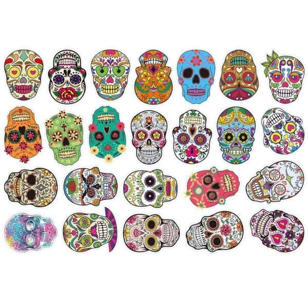 Pakke med Klistermærker - Sugar Skulls