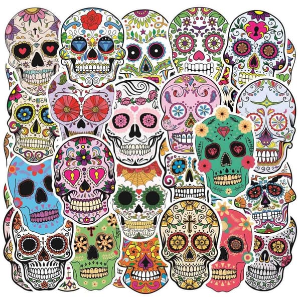 Pakke med Klistermærker - Sugar Skulls
