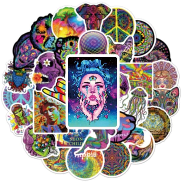 Pakke med Klistremerker - Psychedelic