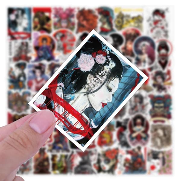 Pakke med Klistremerker - Geisha