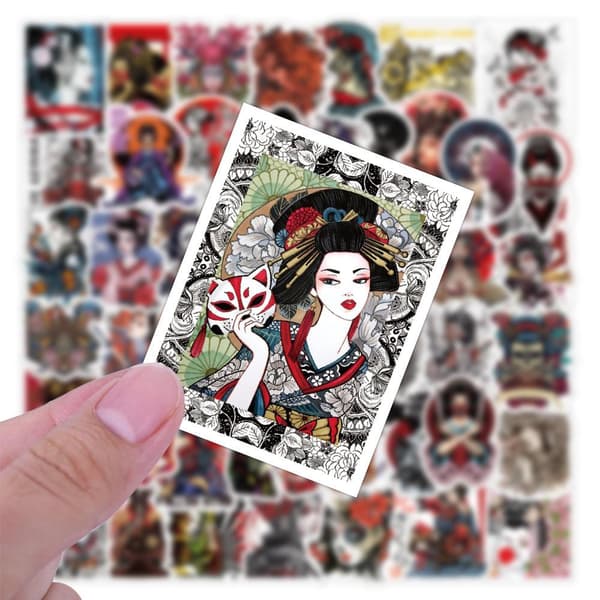 Pakke med Klistremerker - Geisha