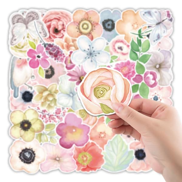Pakke med Klistermærker - Blomster