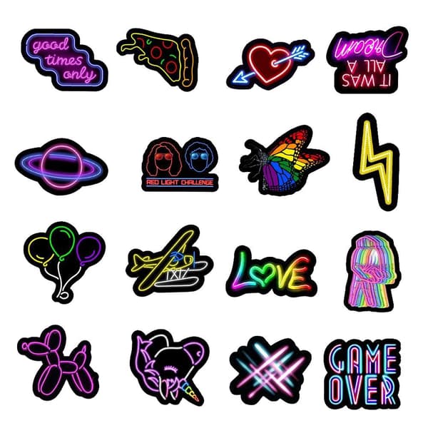 Pakke med Klistermærker - Neon