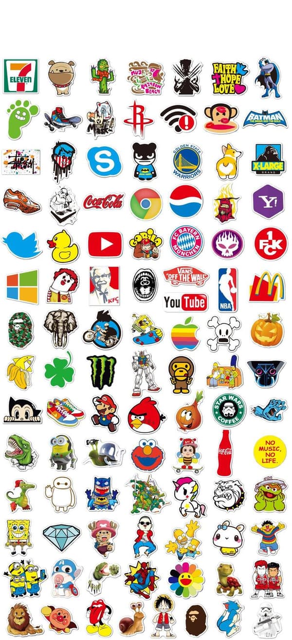 100st Mode Graffiti Stickers Vattentät Laptop Bagage Skate