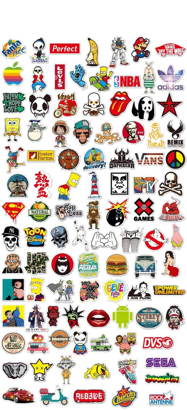 100 kpl muotigraffititarrat vedenpitävät kannettavan tietokoneen matkatavaraluistimet