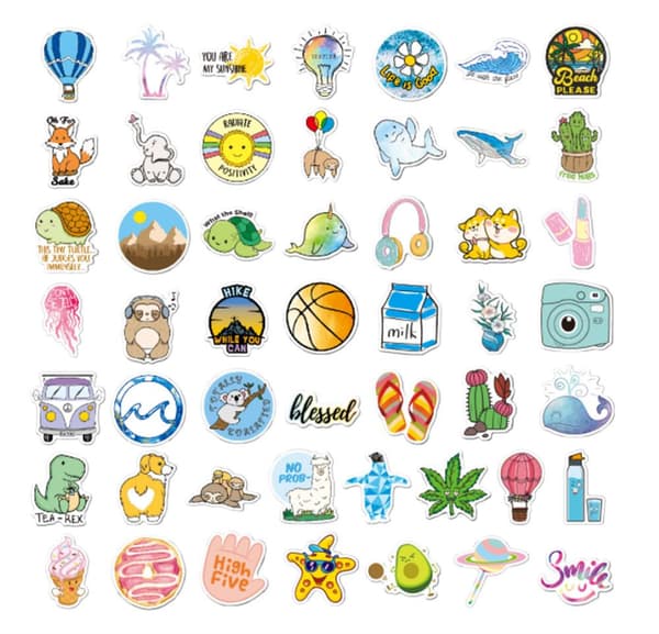 50 klistermærker klistermærker - Dyremotiver - Tegneserie - decals