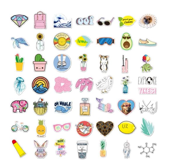 50 klistermærker klistermærker - Dyremotiver - Tegneserie - decals