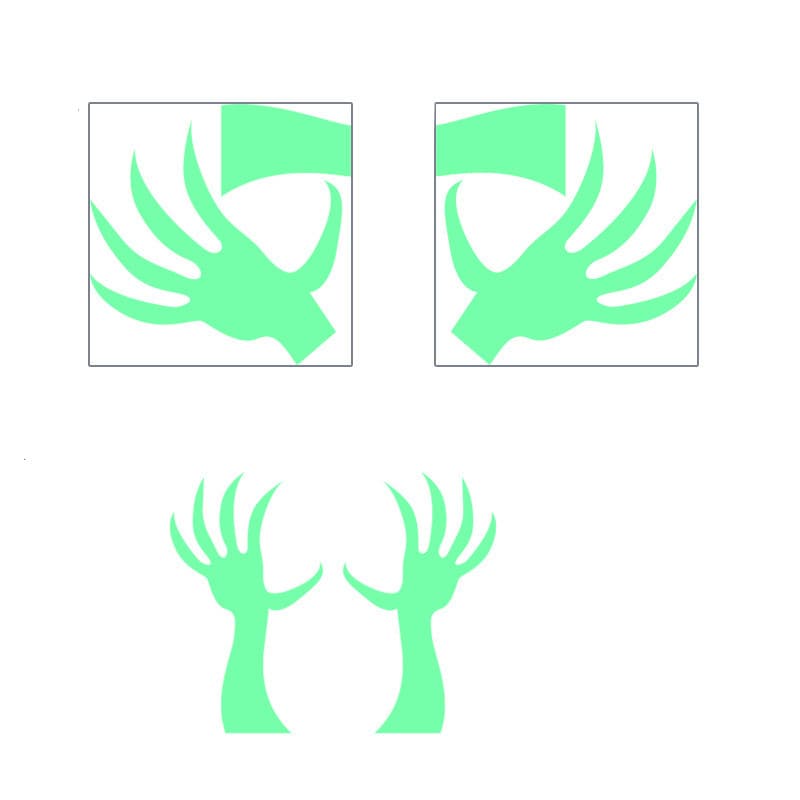 Halloween fönsterklistermärken Lyser i mörkret 2-pack Grön