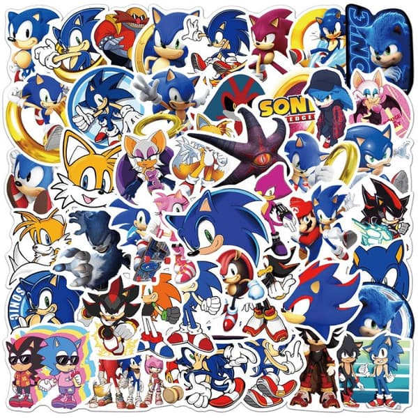 50 Stycken Sonic Stickers / Klistermärken