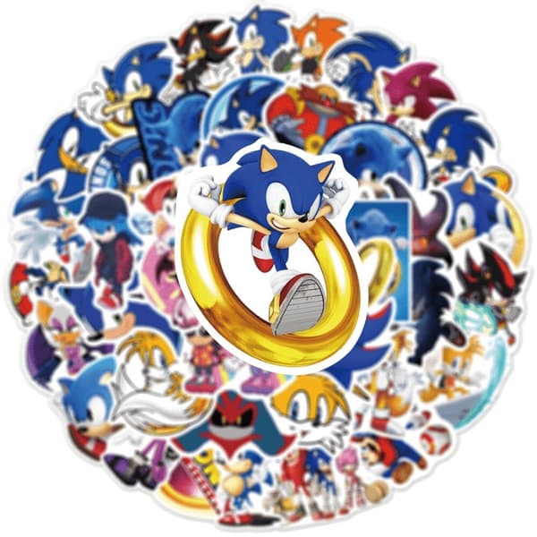 50 Stycken Sonic Stickers / Klistermärken