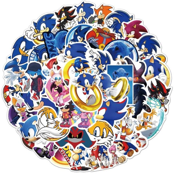 50 Stycken Sonic Stickers / Klistermärken