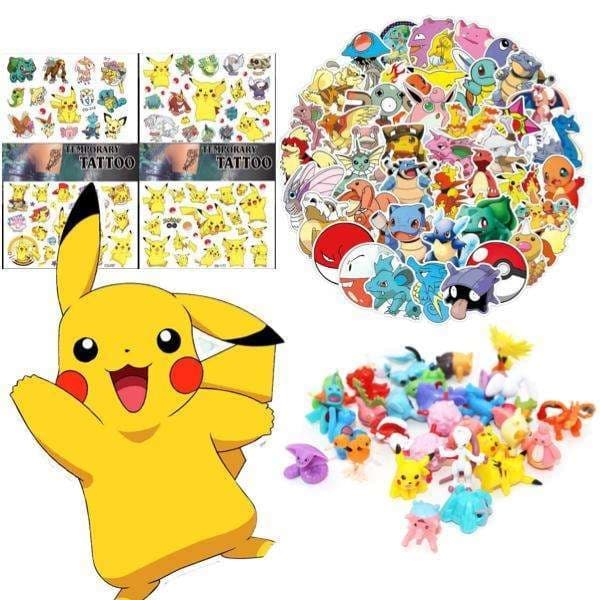 Pokemon-sett - tatoveringer, klistremerker, samleobjekter