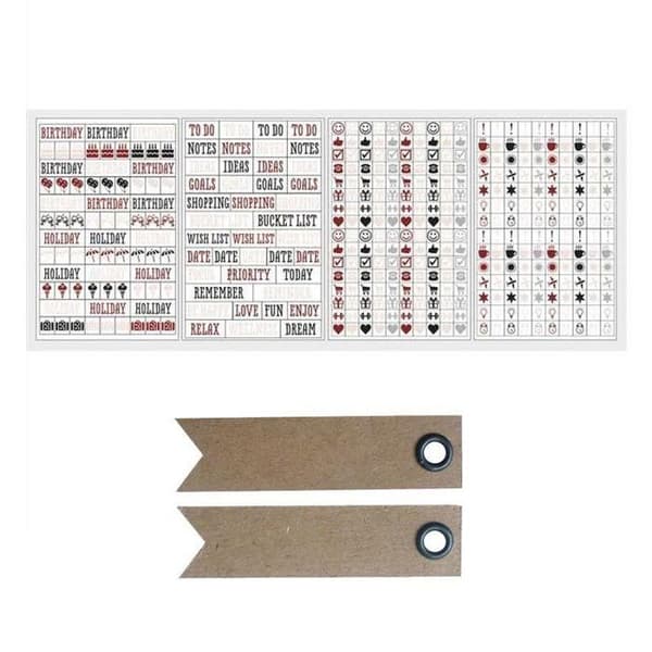 Kalenderklistermärken 4 symboler &amp; anteckningsark + 20 st kraftetiketter
