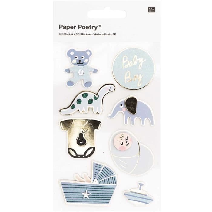 Baby Boy 'Rico Design - Paper Poetry' 3D-klistermärken