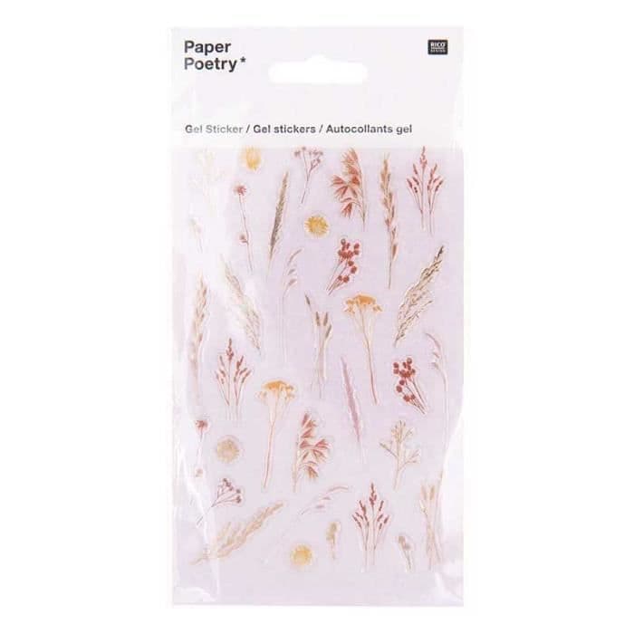 Gräs Blommor Gel Stickers