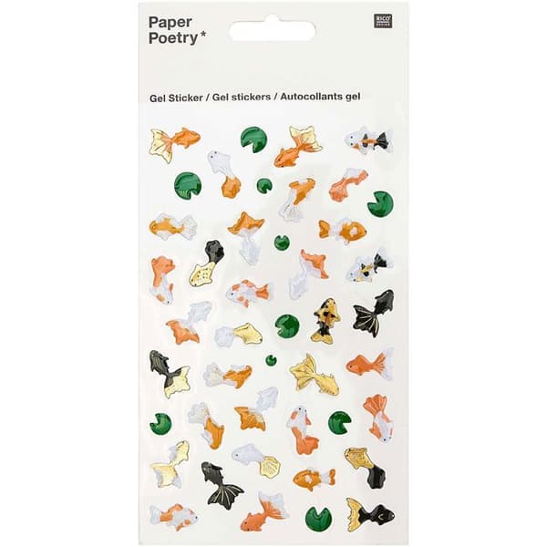 Klistermärken gel - RICO DESIGN - Koi-fiskar - 44 klistermärken - Samling Japansk Trädgård - Dekoration scrapbooking