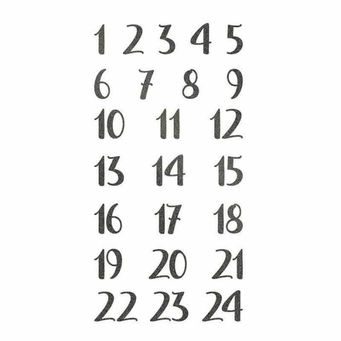 Klistermärken - 24 kartongfigurer - Antracit glitter