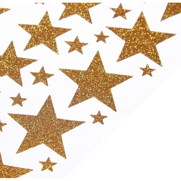 Guld Glitter Star Stickers