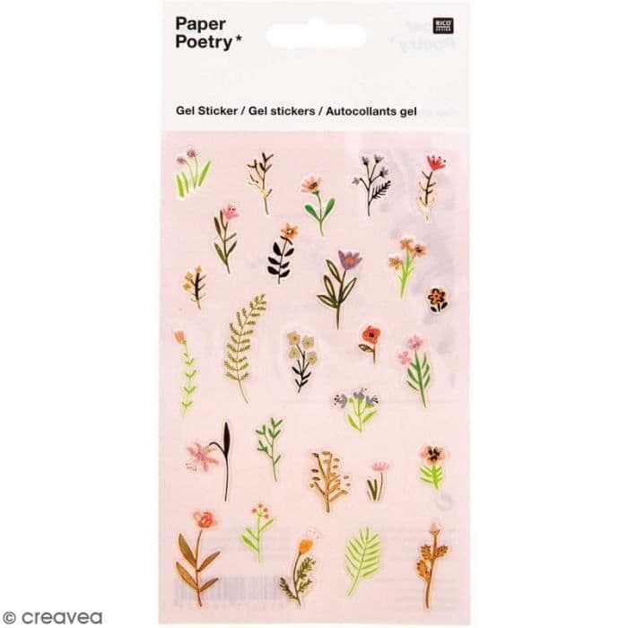 Rico Design gel klistermärken - Blommor - 27 st