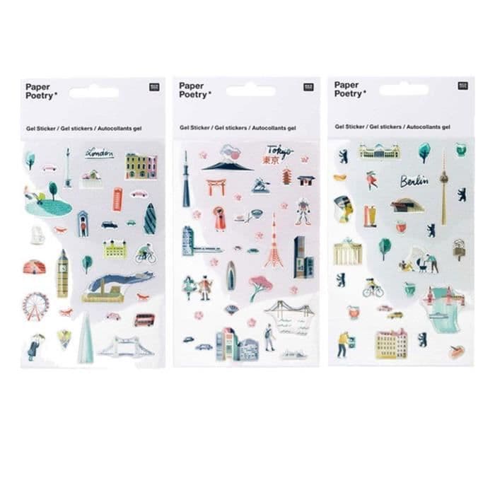 Transparent Gel Stickers - London, Tokyo, Berlin