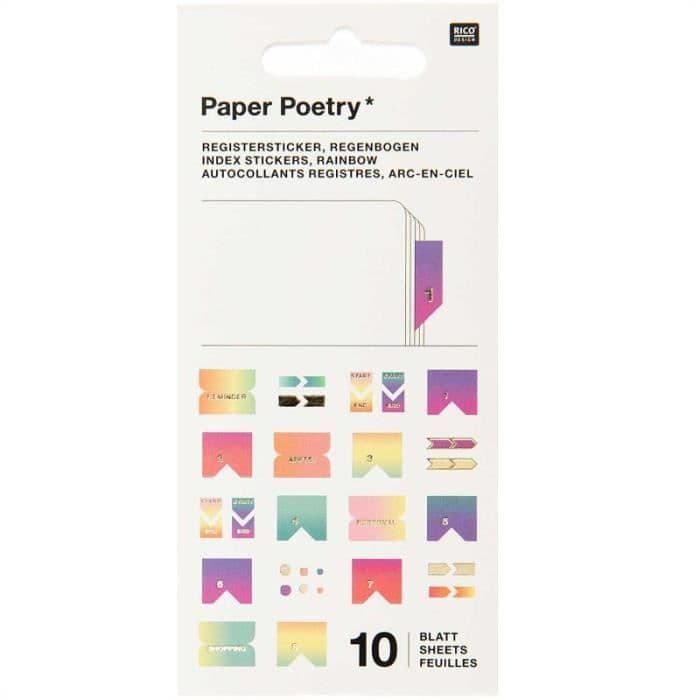 Dekalhäfte 'Rico Design - Paper Poetry' Regnbågsflikar