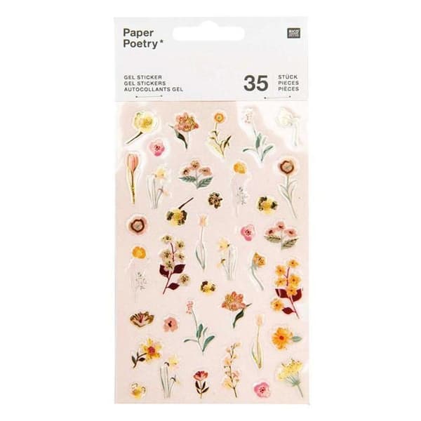 Gelklistermärken - RICO DESIGN - Länge leve naturen - Rosa - 35 st