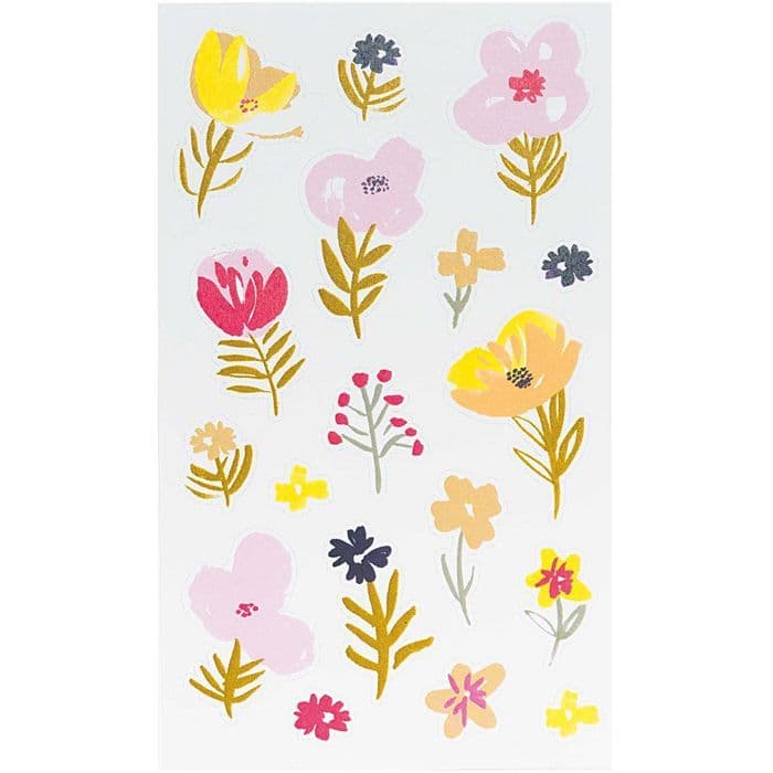 130 klistermärken "Rico Design" rosa blommor