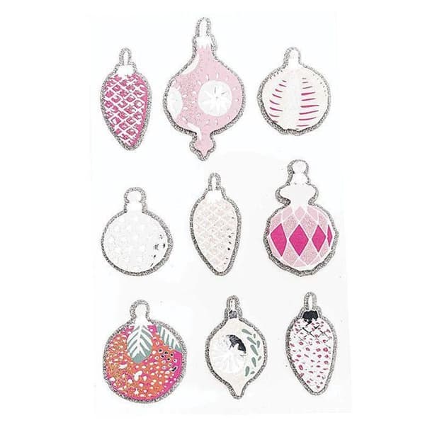 Stickers 3D - Pasteller - Juldekorationer - 6 st - Klistermärken - Scrapbooking
