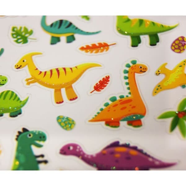 Klistickers - Mini Classy - Roliga dinosaurier - Flerfärgad - PVC - Barn