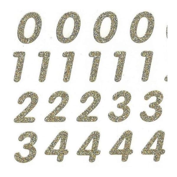 70 Stickers - Siffror - Guldglitter