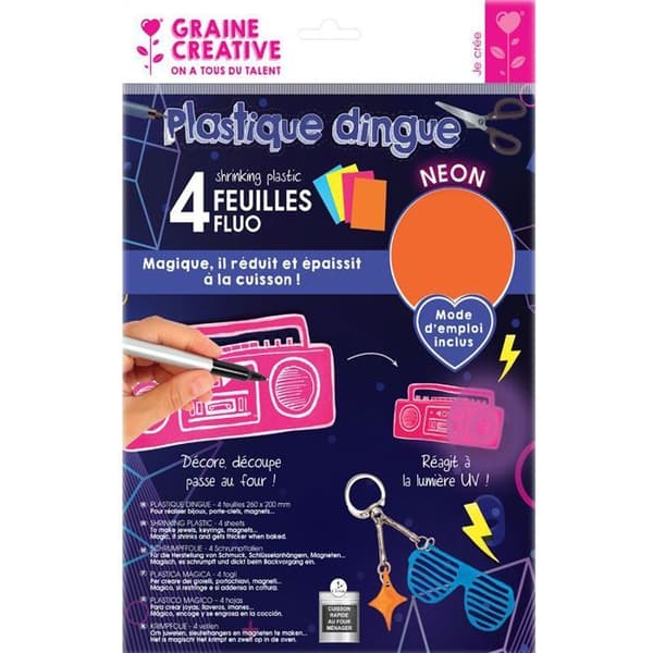 Plastique dingue A4 Fluo 4 ark