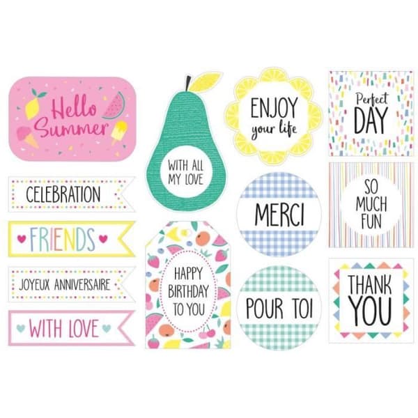 Autocollants XL - Artemio - Tutti Frutti - 22 delar - Scrapbooking dekoration - Ananas 10x7.5 cm
