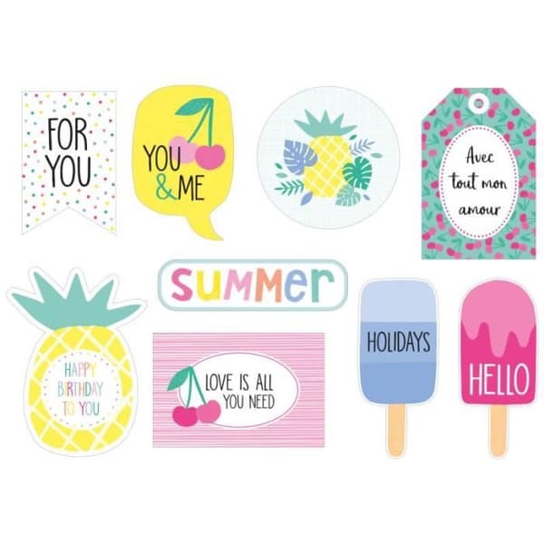 Autocollants XL - Artemio - Tutti Frutti - 22 delar - Scrapbooking dekoration - Ananas 10x7.5 cm