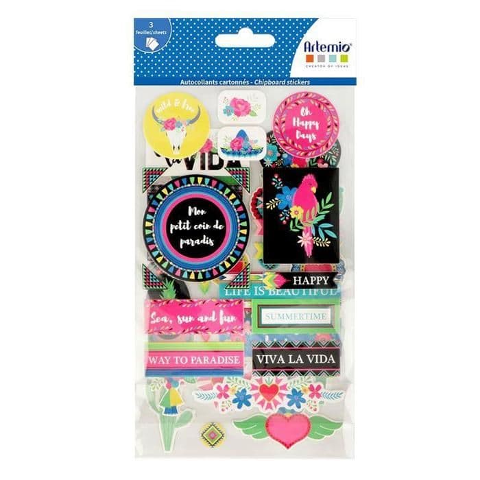 3 kartongklistermärken - Viva la vida