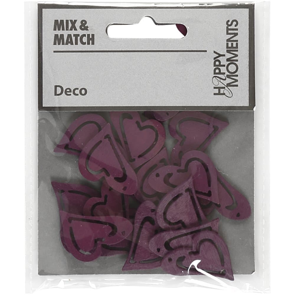 Skevt hjärta, mörklila, stl. 25x22 mm, tjocklek 1,7 mm, 20 st./ 1 förp.