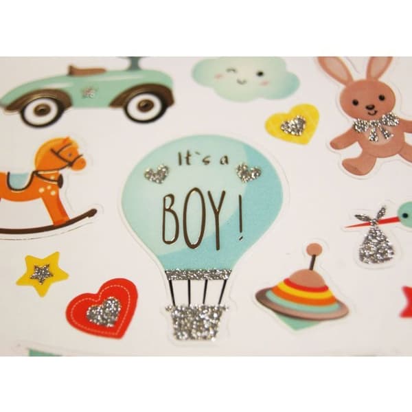 Klistermärken - Newborn Boy - Glitter