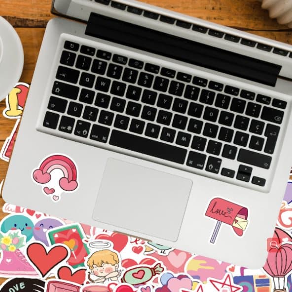 INF Love Heart Stickers, 50-pakning FlerfargetN13